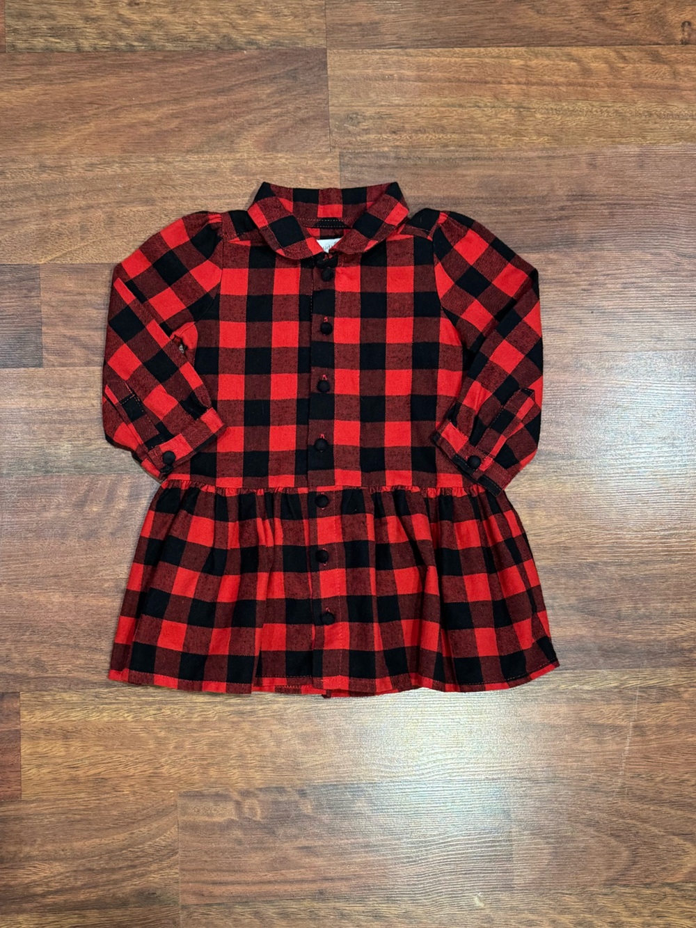 Mud Pie - Red and Black Buffalo Plaid Button-Front Flannel Dress